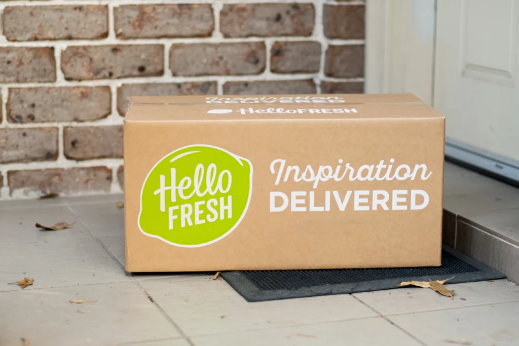 Hello Fresh box on doorstep